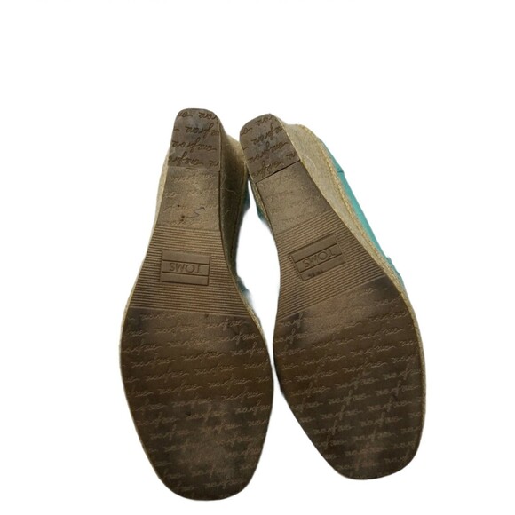 Toms Aqua Wedge Slip on Espadrilles Size 7.5 - Picture 4 of 6